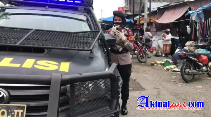 Personil Dit Samapta Polda Sumut Gencar Himbau Masyarakat Patuhi Protokol Kesehatan