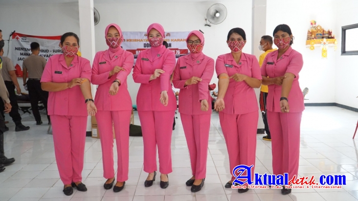 Sambut HUT Bhayangkara ke-76, Bakti Kesehatan Donor Darah Polres Karangasem Lampaui Capaian Target