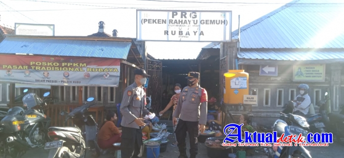 Polsek Kubu Giat Yustisi Pengawasan Penerapan Prokes Covid-19 dan PPKM Level-3