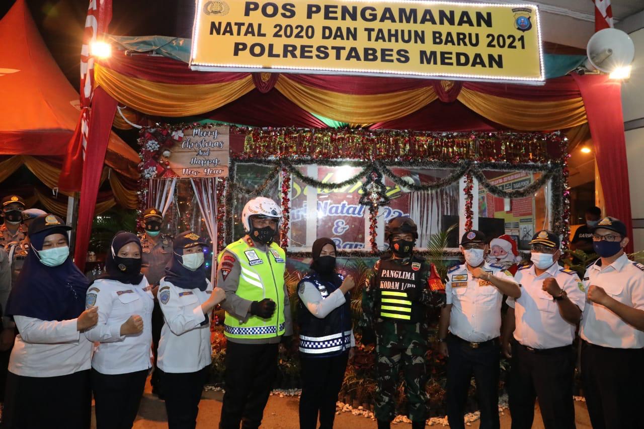 Kapoldasu dan Pangdam I/BB Pantau Situasi Malam Tahun Baru