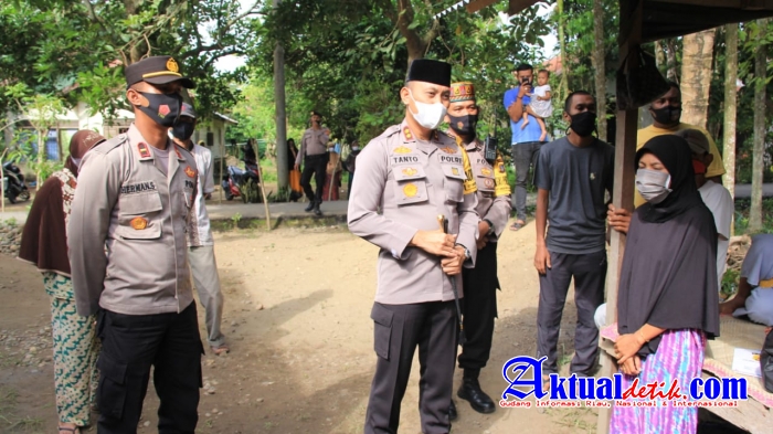 Kapolres Lhokseumawe Temui Korban Kebakaran di Muara Batu
