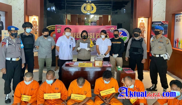 Satuan Reserse Narkoba Polres Klungkung Ungkap 4 Kasus Narkoba, 6 Tersangka di Amankan