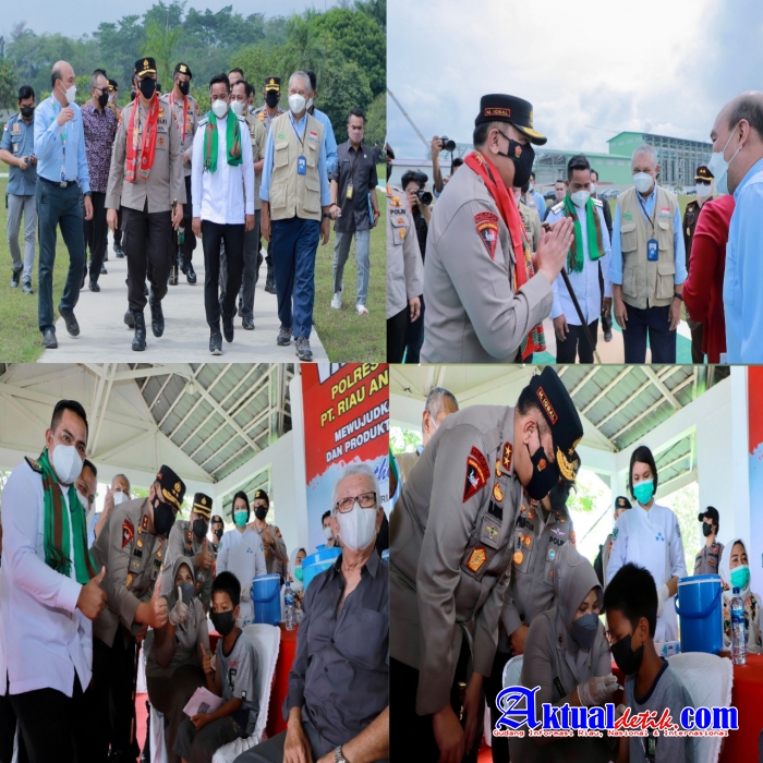 Kunjungi PT RAPP,Kapolda Riau Apresiasi Capaian Vaksinasi di Kabupaten Pelalawan 