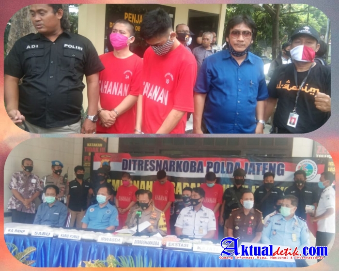 Ditresnarkoba Polda Jateng Musnahkan Barang Bukti 8,1Kg Sabu dan 5.708 Butir Ekstasi.