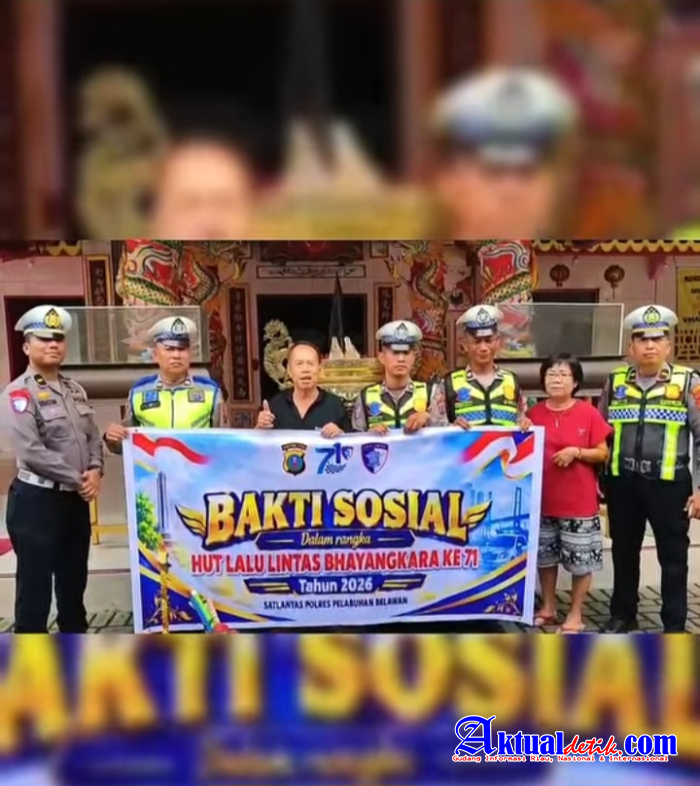 Sambut HUT Lalu Lintas Ke 71 Polres Pelabuhan Belawan Gelar Bakti Sosial Bersihkan Rumah Ibadah