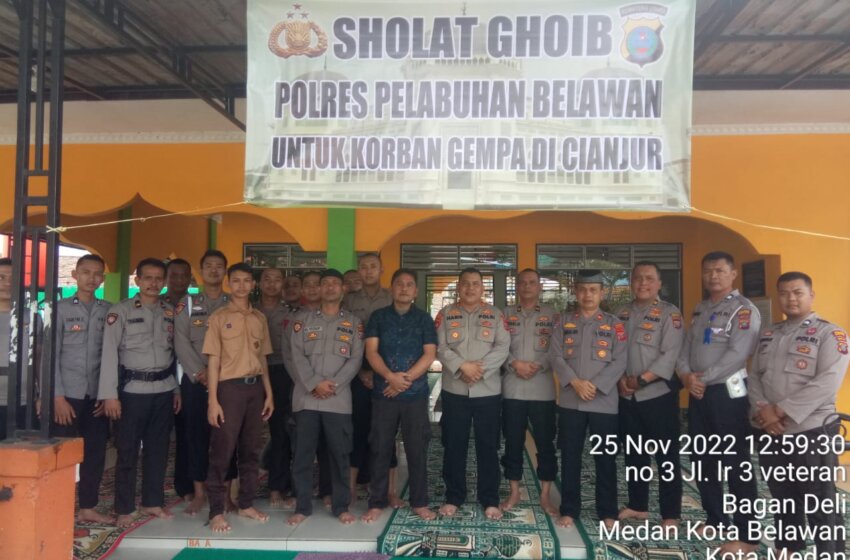 Kapolres Belawan AKBP Faisal Rahmat, SH Gelar Sholat Jumat Serta Doa Bersama Korban Gempa Cianjur