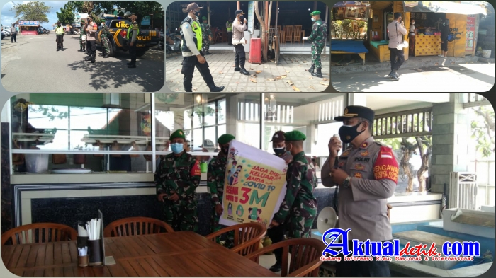 Kapolsek Gianyar Pimpin Patroli Gabungan Ops Yustisi Imbangan PPKM Darurat Covid-19