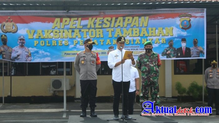 Polres Pematang Siantar Gelar Apel Kesiapan Tenaga Vaksinator Tambahan Serentak