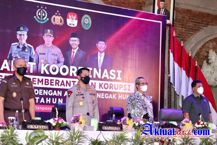 Kapolda Bali Ikuti Rakor Pimpinan KPK, Aparat Penegak Hukum, Kajati Bali dan Pengadilan Tinggi Dps