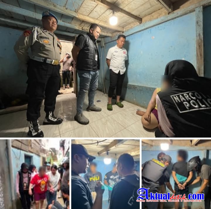 Polrestabes Medan Menggerebek Rumah Pemukiman Pinggir Sungai Deli Jadi Sarang Narkoba