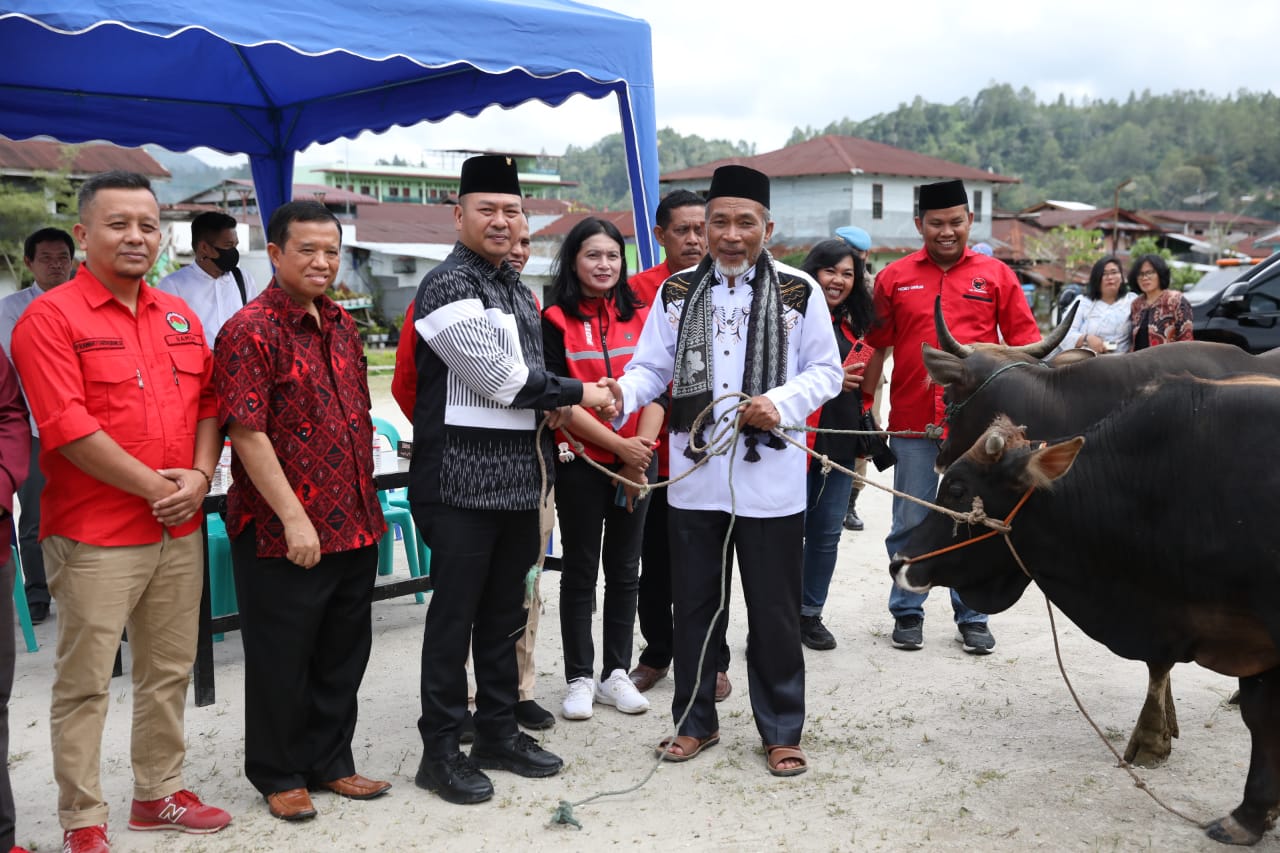 Bupati Nikson Nababan Serahkan Qurban Kepada Umat Muslim Taput, Harap kerukunan terjaga