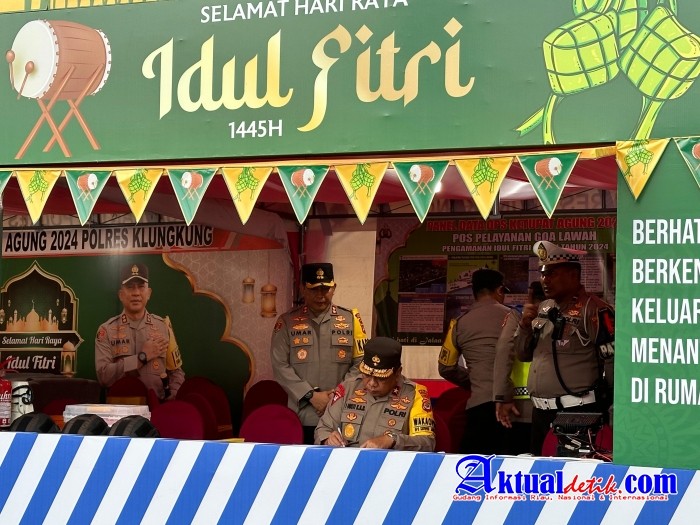 "Ops Ketupat Agung 2024" Wakapolda Bali Lakukan Pemantauan dan Pengecekan di Pos Pelayanan Goa Lawah