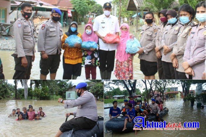 Polres Sergai Gelar Bakti Sosial Kepada Korban Banjir