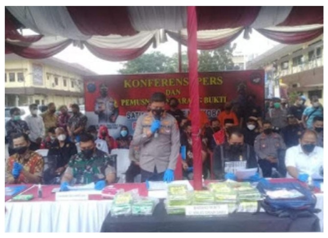 Polrestabes Medan Musnahkan Narkotika Jenis Sabu-Sabu