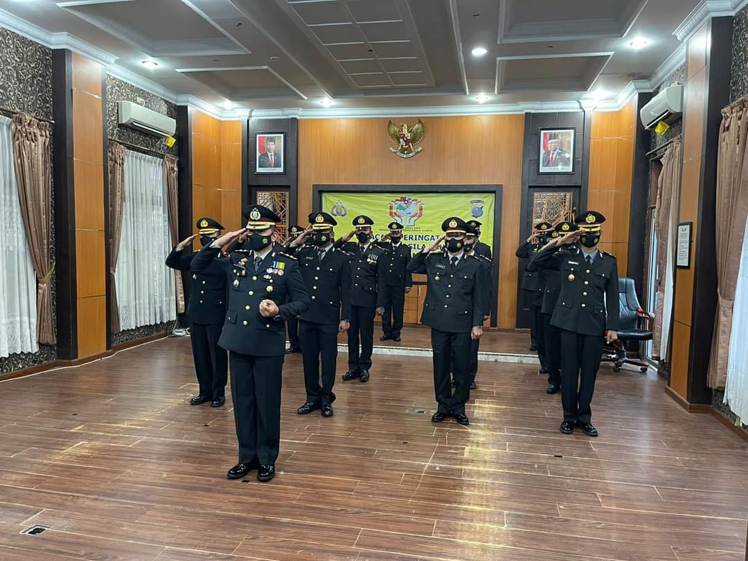 KapolresLangkat dan Jajaran Ikuti Upacara Peringatan Hari Lahir Pancasila Secara Virtual