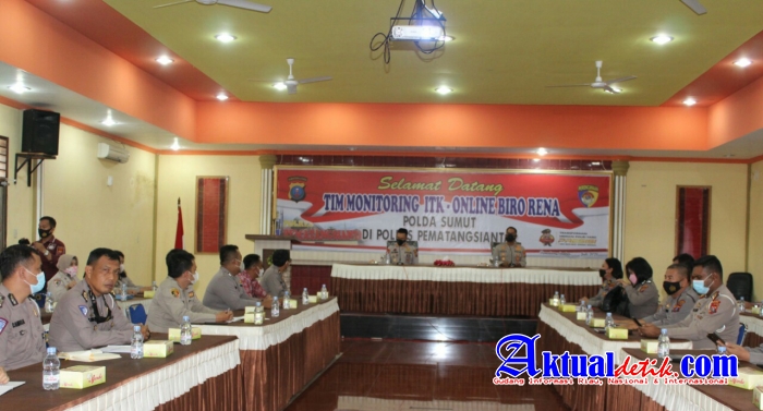 Kapolres PematangSiantar Sambut Kedatangan Tim Monitoring Itk-Online Biro Rena Polda Sumut