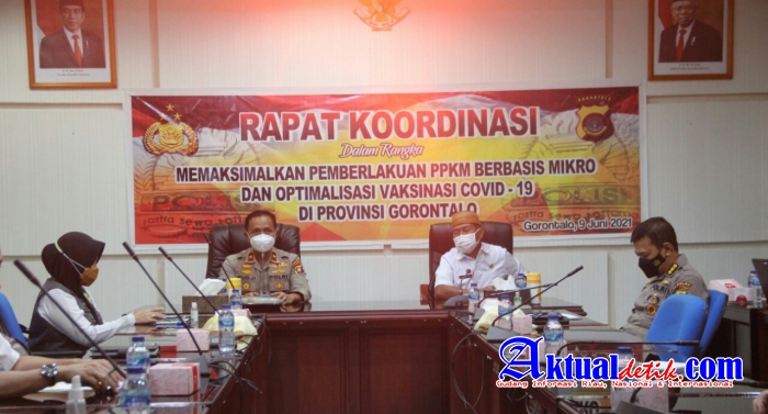 Wakapolda Gorontalo : TNI-Polri Siap Dukung Optimalisasi Pelaksanaan PPKM Mikro dan Vaksin Covid-19