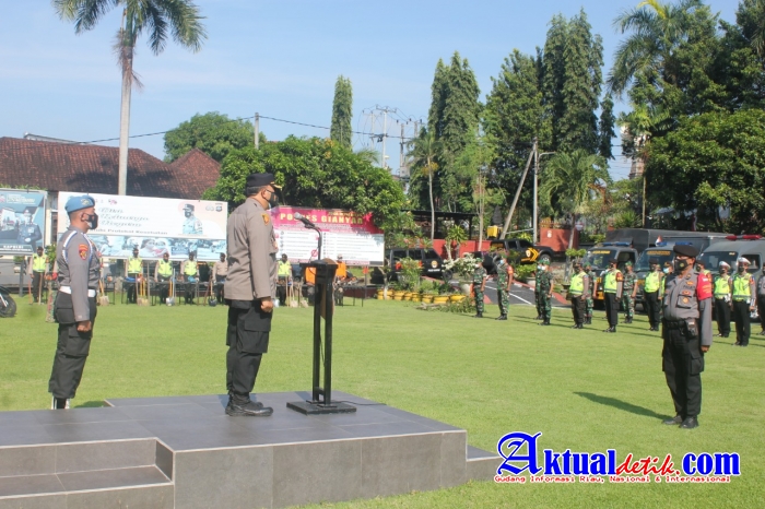 Polres Gianyar Gelar Apel Gabungan Siaga Antisipasi Bencana Alam dan Perayaan Nataru