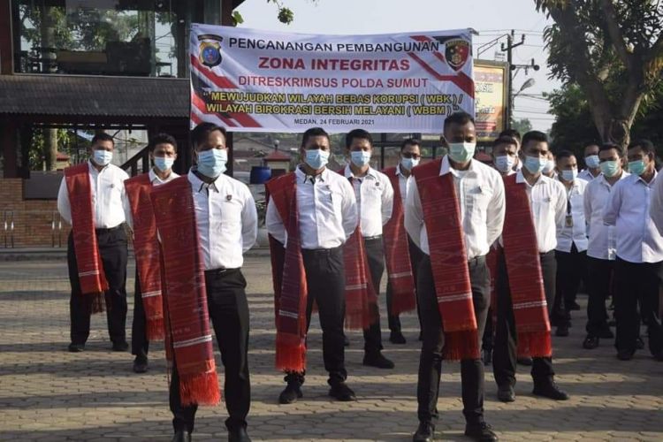 Ditreskrimsus Poldasu Laksanakan kegiatan Pencanangan Zona Integritas