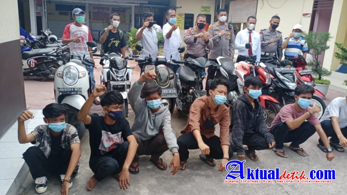 Tekab Reskrim Polsek Percut Sei Tuan Mengamankan Tujuh Anak Remaja Yang Ikut Tawuran