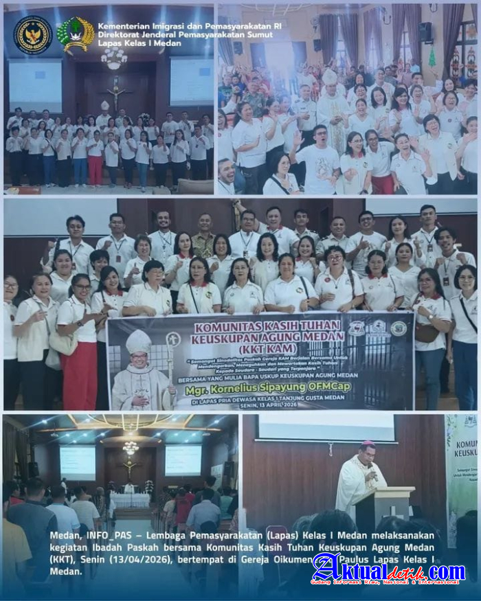 Lapas Kelas I Medan Gelar Ibadah Paskah Bersama Komunitas Kasih Tuhan Keuskupan Agung Medan