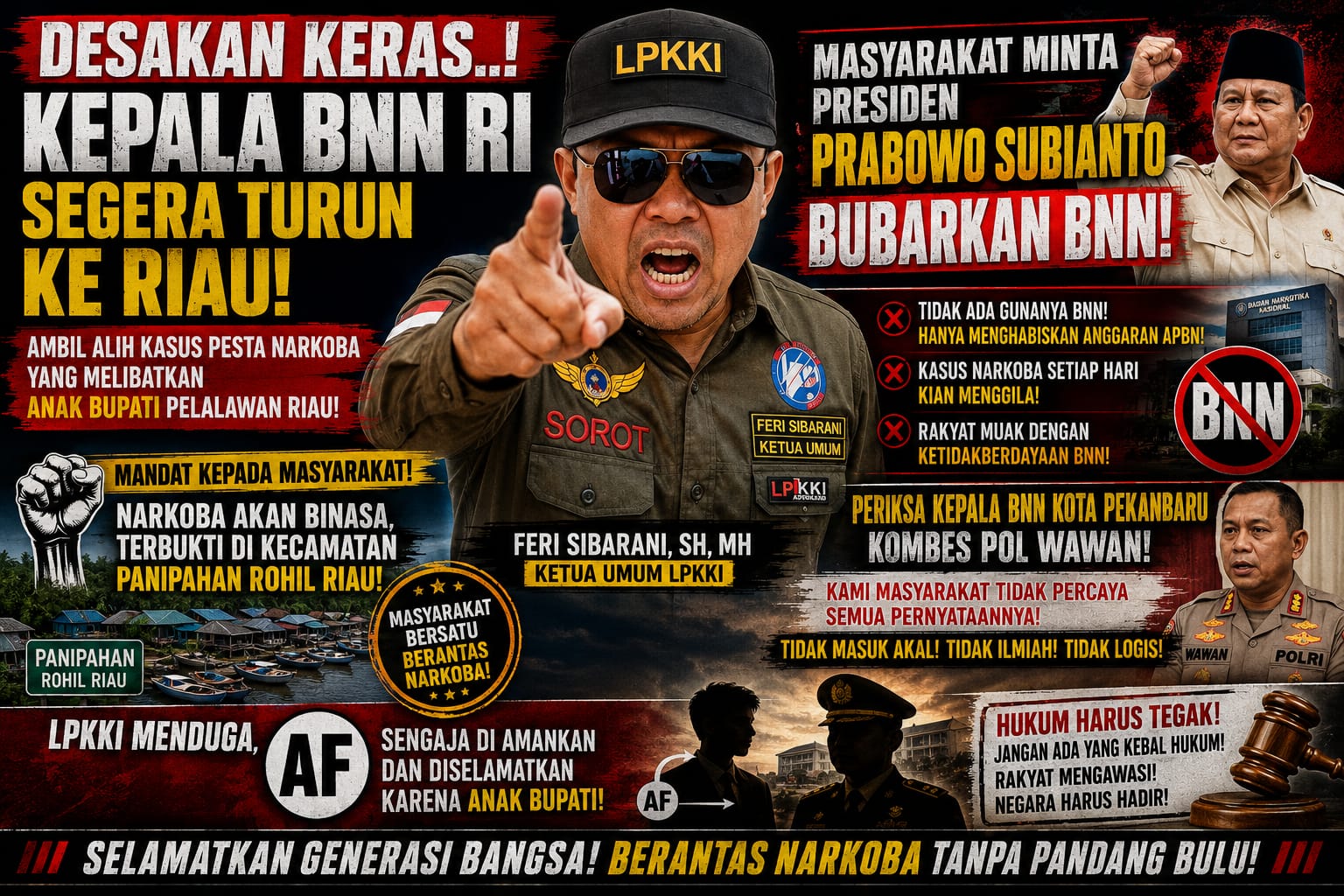 Anak Bupati Pelalawan Pesta Narkoba, BNN Sebut Terpapar Asap Ganja, LPKKI Bicara