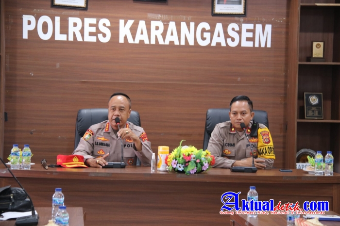 Waka Polres Karangasem Sambut Ka. SPN Polda Bali Dalam Giat Wastor Siswa Latja Polri