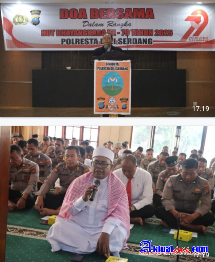 Wujud Syukur dan Pengabdian, Polresta Deli Serdang Gelar Doa Bersama HUT Bhayangkara ke-79