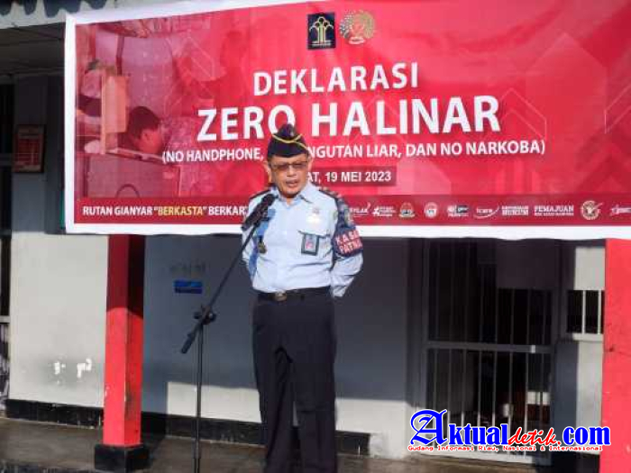 Deklarasikan Zero Halinar, Rutan Gianyar Gelar Apel Bersama WBP