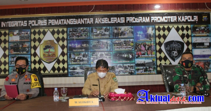 Kapolres Pematang Siantar Gelar Rakor Bersama Instansi Terkait Bahas Covid 19