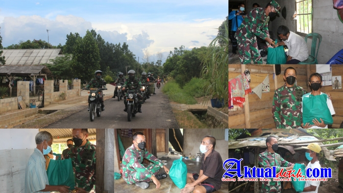 Danrem 045/Gaya Bagi Sembako kepada Masyarakat Kurang Mampu di Babel