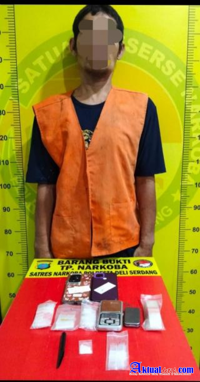 Bekuk Pengedar Narkoba, Satres Narkoba Polresta Deli Serdang amankan Barang Bukti