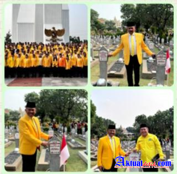 Maruli Siahaan Bersama BahlilPeringatan HUT ke- 62 Partai Golkar di TMP Kalibata