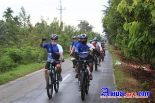 Kapolres Serdang Bedagai Bersama PJU Pantau Situasi Kamtibmas Dengan Gowes