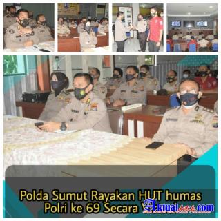 Polda Sumut Rayakan HUT Humas Polri KE-69 Secara Virtual