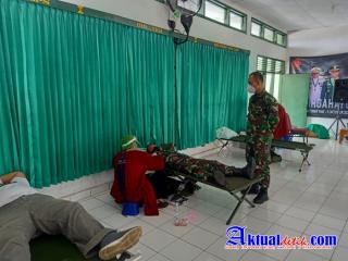 Donor Darah Dalam Rangka HUT Ke-60 KOREM 163/WSA Di Kodim 1623/Karangasem