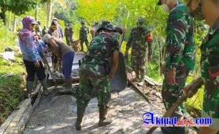 Beton Akses Jalan di Pedesaan, Kodim Tabanan Kembali Bangkitkan Warga dengan Karyabakti
