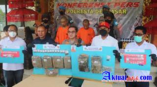 5 Kg Ganja Kering, Kurir Dan Pemakai Narkoba Berhasil di Amankan Sat Resnarkoba Polresta Denpasar