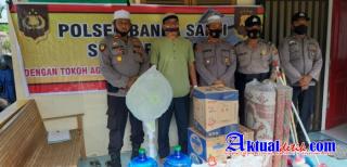 Kapolsek Banda Sakti Serahkan Bantuan dari Kapolres Lhokseumawe