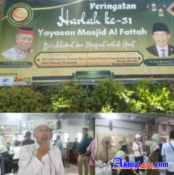 Peringati Hari Jadinya yang Ke-31 Tahun, Yayasan Masjid Al-Fattah Gelar Berbagai Kegiatan Positif