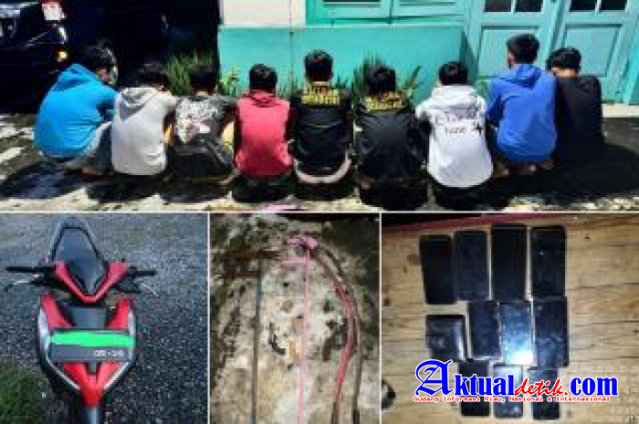 Tim Libas Polres Binjai Gagalkan Rencana Tawuran, 9 Remaja Diamankan Bersama Senjata Tajam