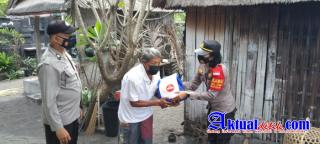 PPKM Darurat, Polres Klungkung Bagikan Beras kepada warga Terdampak