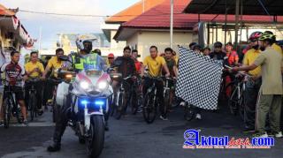 Kapolres Karangasem Bersama Dandim, Meriahkan Hari Bhayangkara ke-76 Dengan Olahraga Sepeda Gembira