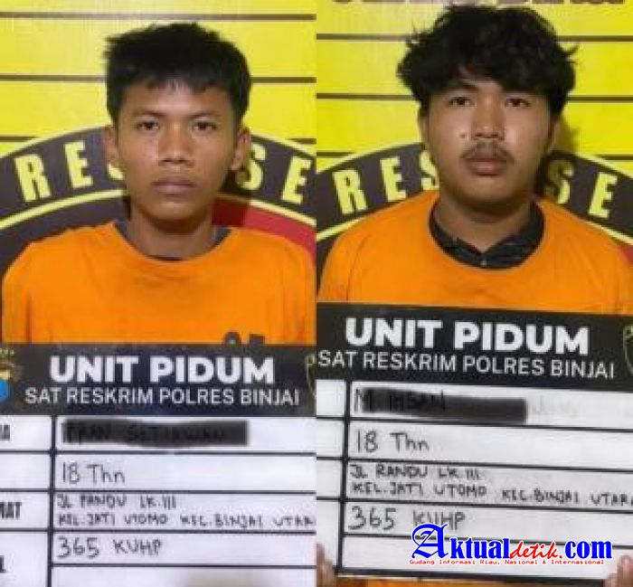 Dua Orang Pemuda Sebagai Pelaku Curanmor, Ditangkap Polres Binjai