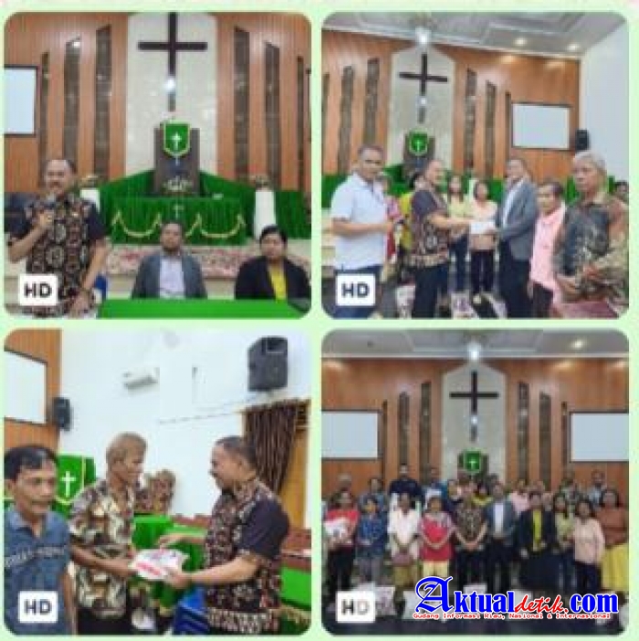Dr Maruli Siahaan Berikan Bantuan Sembako Kepada Jemaat Gereja HKBP Imanuel jalan sei semayang