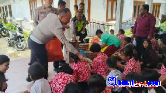 HUT Ke-71 Lalu Lintas Bhayangkara, Satlantas Polres Karo Berbagi Di YKPD GBKP Alpha omega