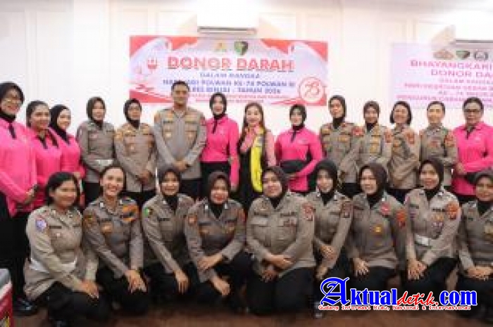 Sambut Hari Jadi Polwan Ke 78, Kapolres Binjai Ketua Bhayangkari Donorkan Darah Untuk Kemanusiaan