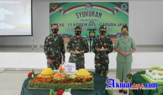 Syukuran HUT Korem 045/Gaya ke-11 Sederhana dan Penuh Kekeluargaan