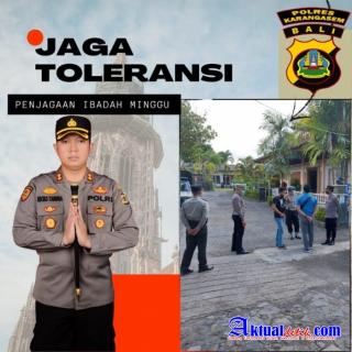 Jaga Kamtibmas Saat Ibadah, Piket Fungsi Polres Karangasem Sambangi Gereja