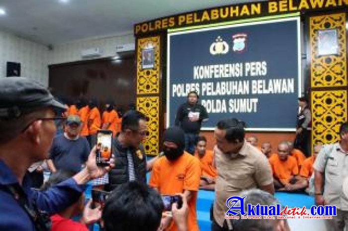 Polres Pelabuhan Belawan Gelar Konfrensi Pers Sampaikan Hasil Pengungkapan Kasus Kepada Publik